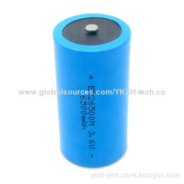 ER Flow Meter Battery, Cylindrical Lithium Thionyl Chloride Cell, TEDS with 6,500mAh Capacity